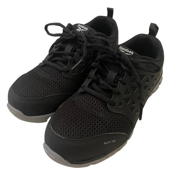 Alloy Toe Reebok Sublite Cushion Work Shoe - Black & Gray - W Size 7 & M Size 5 - Picture 2 of 8